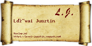 Lévai Jusztin névjegykártya